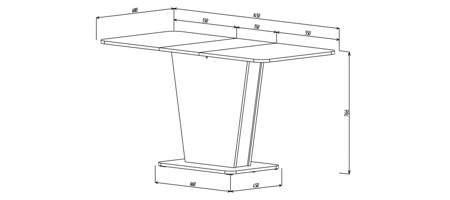 Стол обеденный Cosmo 110-145 графит/серый камень Intarsio